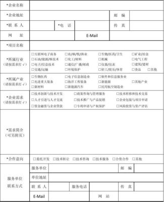 企业需求项目信息采集表